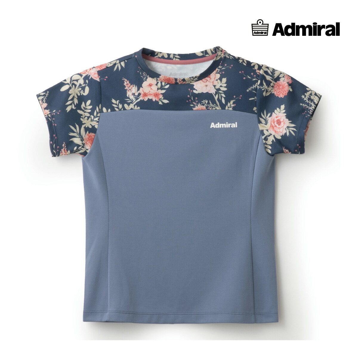 【ポスト投函対応】ADMIRAL　レディース　バックスリットフラワーTEE　ATLA513-034　2025SS　ブルー　..