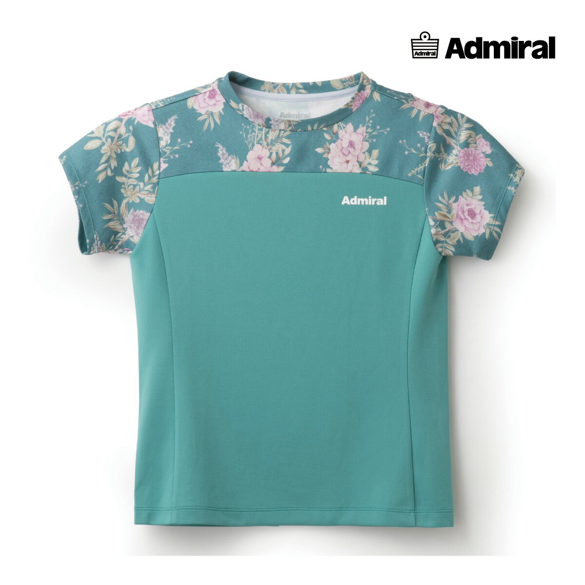 【ポスト投函対応】ADMIRAL　レディース　バックスリットフラワーTEE　ATLA513-060　2025SS　グリーン..