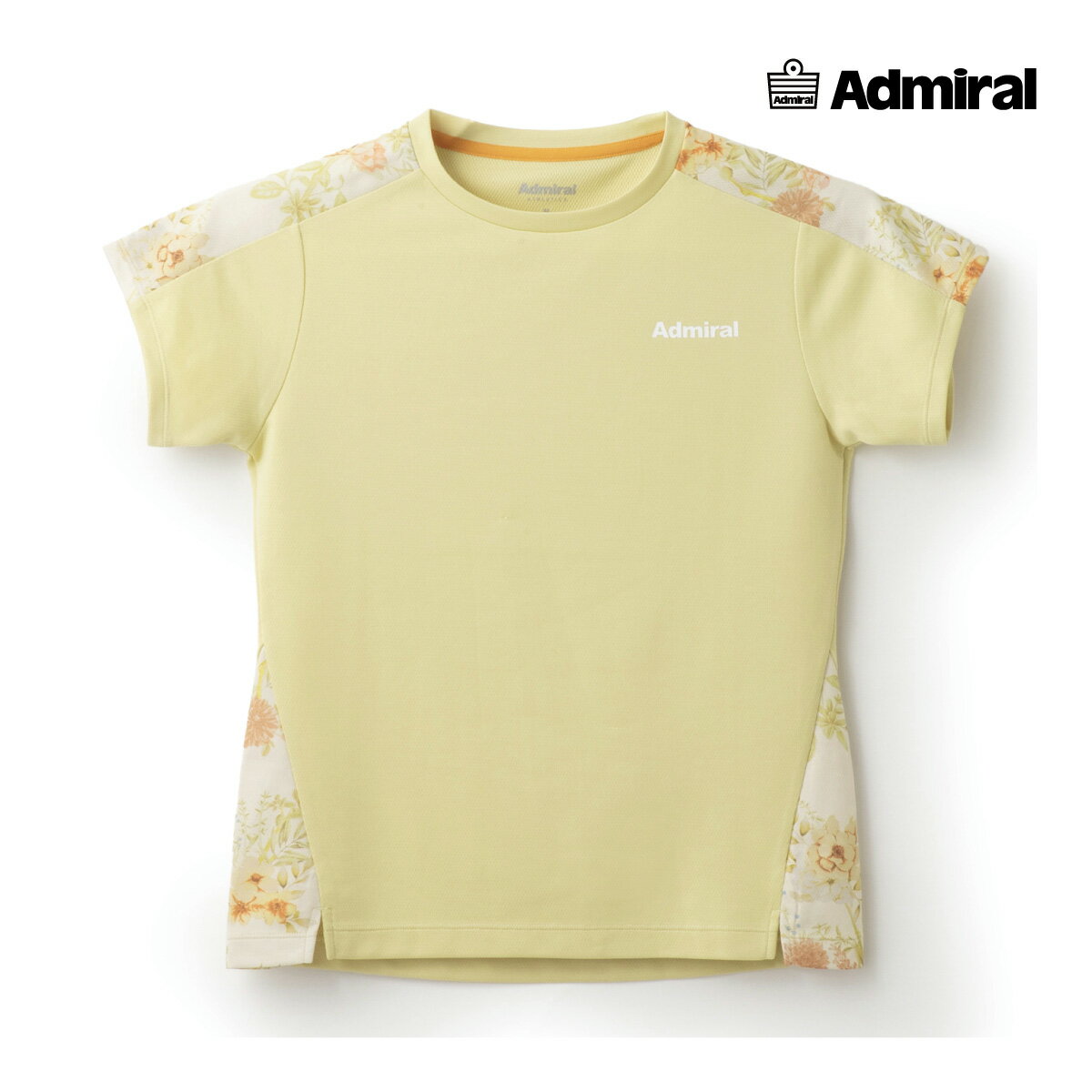 【ポスト投函対応】ADMIRAL　レディース　ショルダーラインフラワーTEE　ATLA514-070　2025SS　イエロー　吸水速乾　ストレッチ　アドミラル　WOMEN　テニスウェア　バドミントン　ソフトテニス