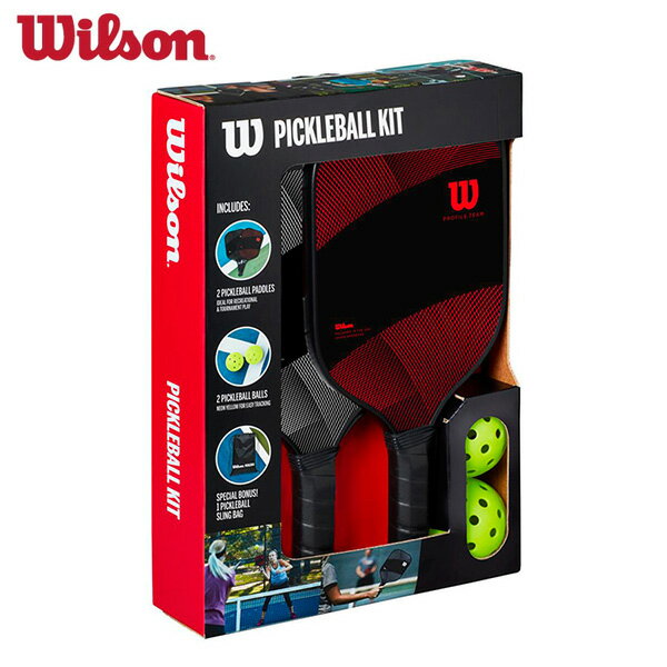 樂天商城 - ウィルソン ピックルボール KIT（パドル2本セット） WR195611U2 Wilson PICKLEBALL ラケット ボール 専用ケース付 スターターキット