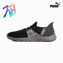 【9日20時〜28時間限定 最大P40倍】PUMA ウィメンズ ソフトライド レミ イーズインチェッカー ランニングシューズ レディース 24SS ブラック×グ...