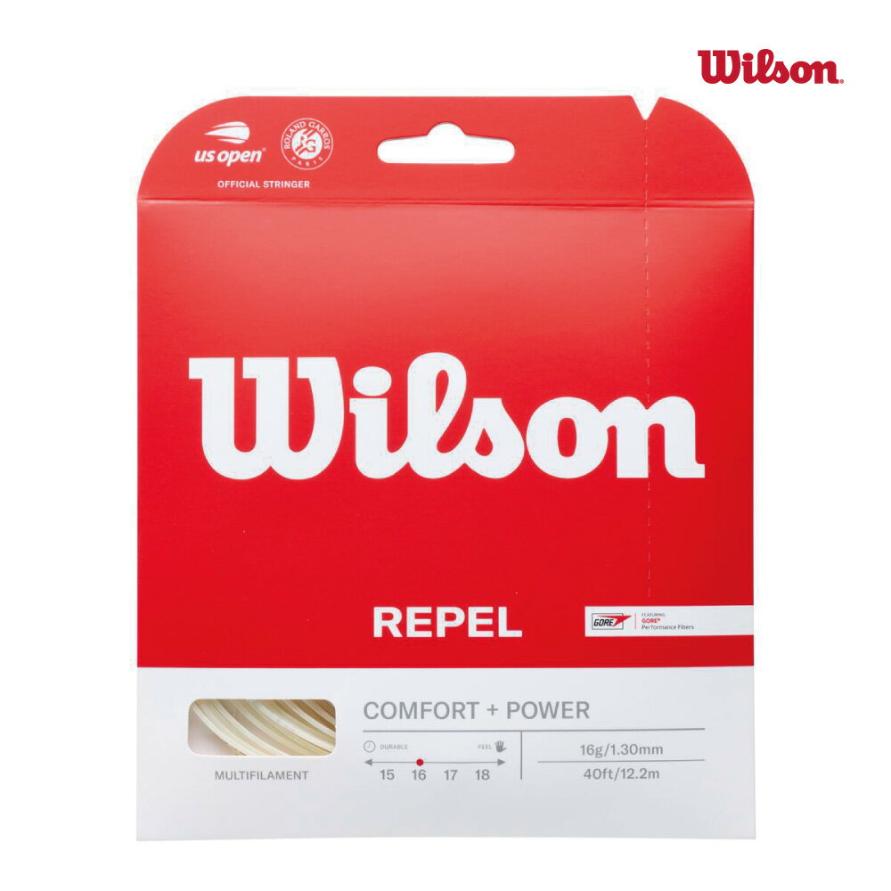 乐天商城 - 【ポスト投函対応】WILSON　REPEL 16　リペル　WR831240116　ナチュラル ナイロンポリ　16G/1.30mm　ウィルソン　ストリング　ガット　テニス