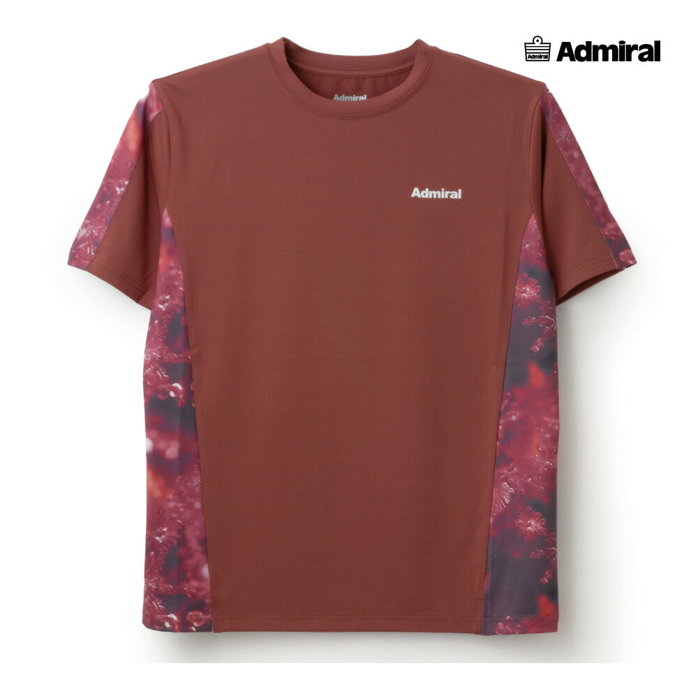 Rakuten - 【6/13〜6/15限定最大1500円オフクーポン】ADMIRAL　メンズ　サイドライングラフィックTEE　ATMA516-040　2025FW　レッド　吸水速乾　UVカット　ストレッチ　アドミラル　MEN　テニスウェア　バドミントン　ソフトテニス　ポスト投函対応