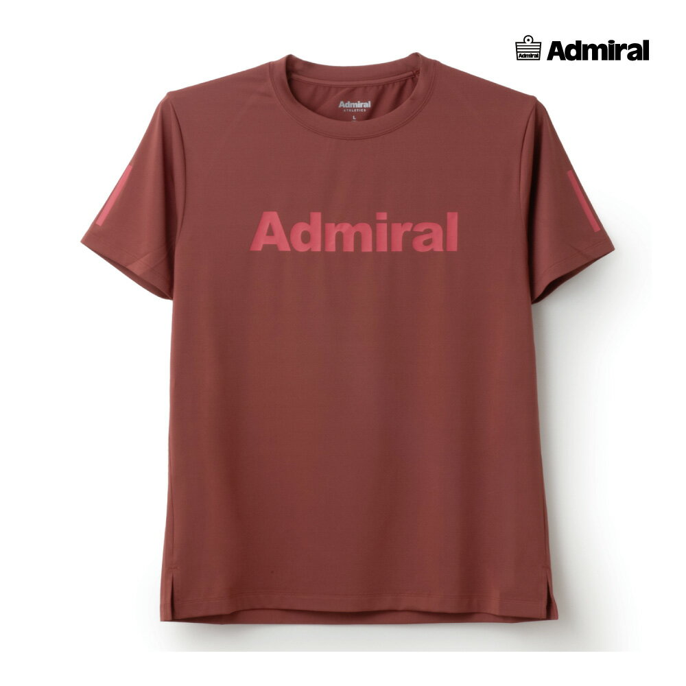 【楽天大感謝祭★最大2500円OFFクーポン】ADMIRAL　メンズ　ミニマルビッグロゴTEE　ATMA518-040　2025FW　レッド　吸水速乾　UVカット　ストレッチ　アドミラル　MEN　テニスウェア　バドミントン　ソフトテニス　ポスト投函対応