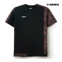 ADMIRAL メンズ アソートブロッキンググラフィックTEE ATMA520-010 2025FW ブラック 吸水速乾 アドミラル MEN テニスウェア バドミントン ソフトテニス ポスト投函対応