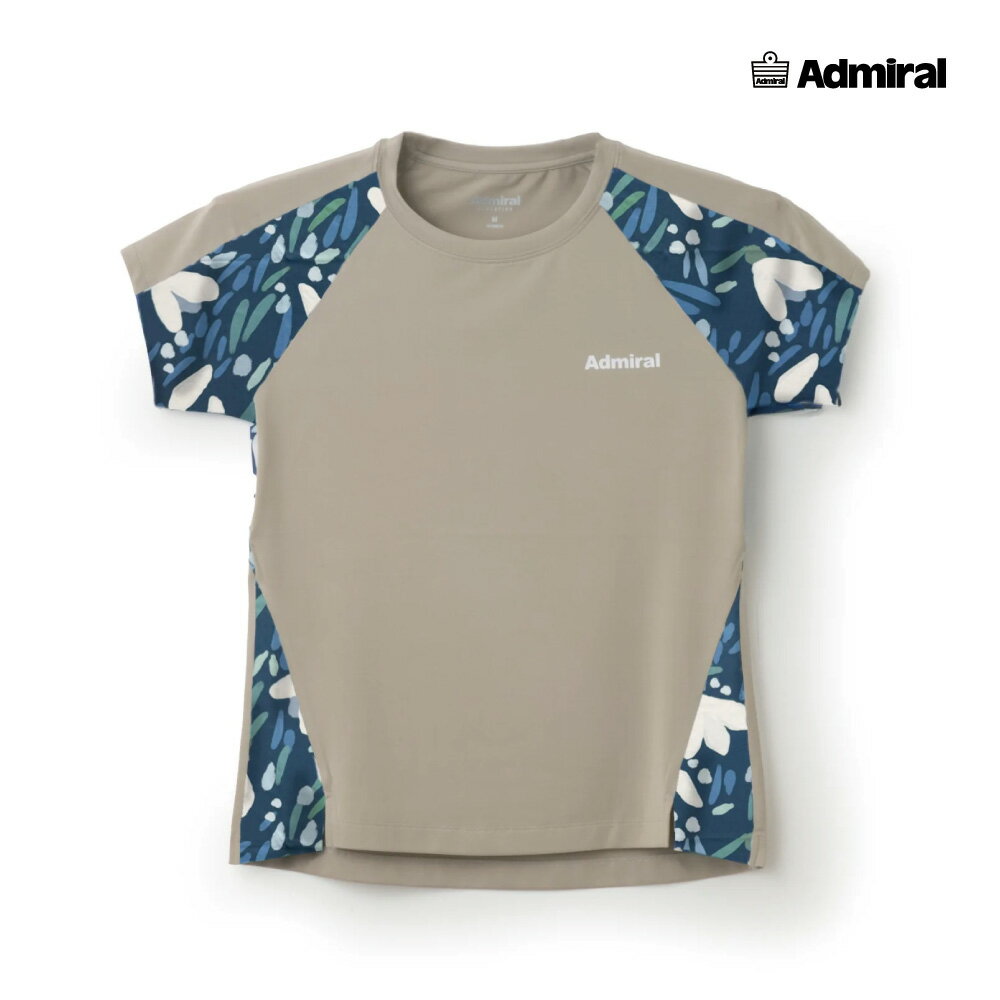 【楽天大感謝祭★最大2500円OFFクーポン】ADMIRAL　レディース　ラグランスリーブグラフィックTEE　ATLA533-029　2025FW　ベージュ　吸水速乾　UVカット　ストレッチ　アドミラル　WOMEN　テニスウェア　バドミントン　ソフトテニス