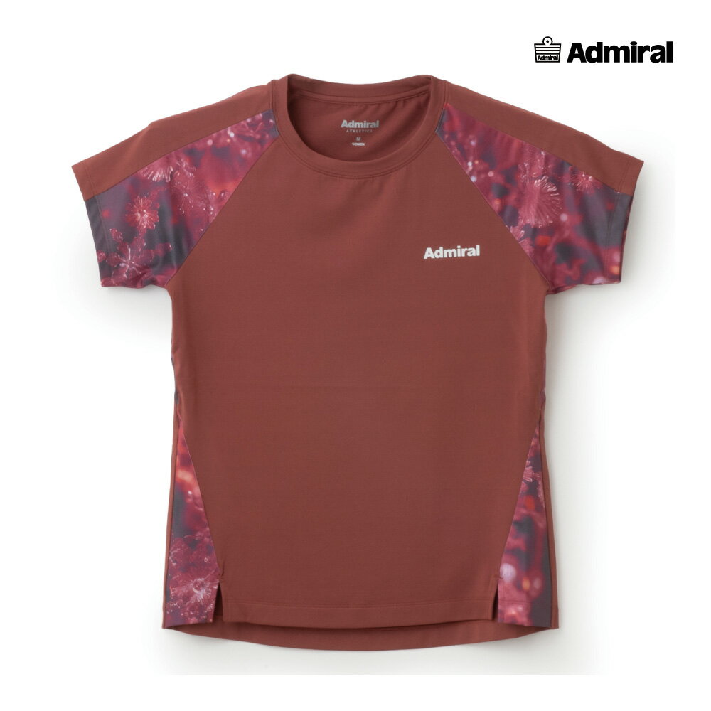 【マラソン限定！最大2000円OFFクーポン】ADMIRAL　レディース　ラグランスリーブグラフィックTEE　ATLA533-040　2025FW　レッド　吸水速乾　UVカット　ストレッチ　アドミラル　WOMEN　テニスウェア　バドミントン　ソフトテニス　ポスト投函対応