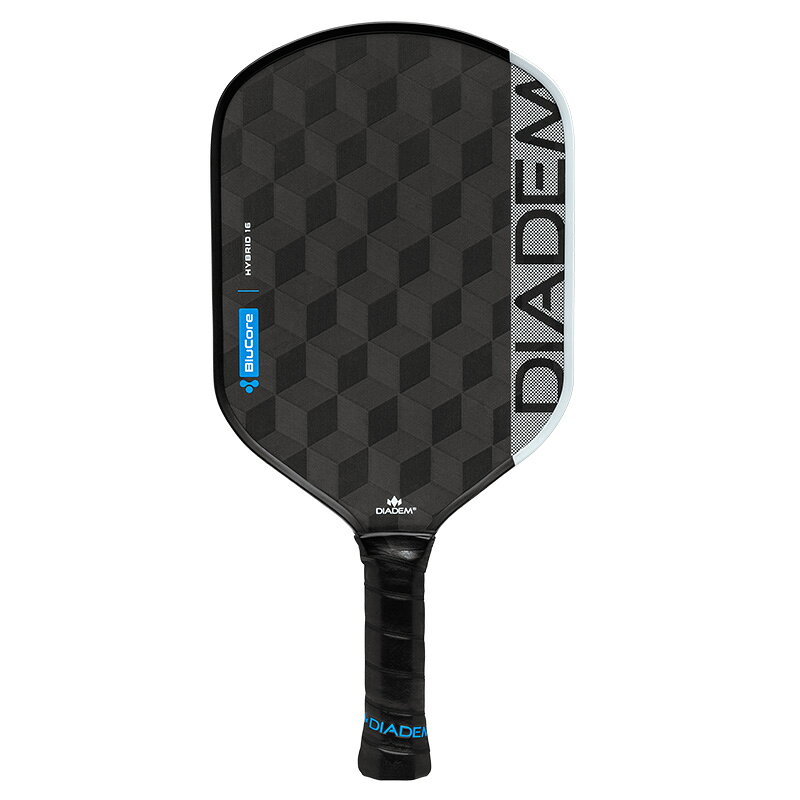 ランニング専門店 A(エース)の【8/12~16限定！最大2000円OFFクーポン】DIADEM ピックルボールパドル EDGE BLUCORE HYBRID16 25FW ブラック×ホワイト TPA024 ダイアデム PICKLEBALL PADDLE ラケット エッジ ブルーコア ハイブリッド16｜アングル2