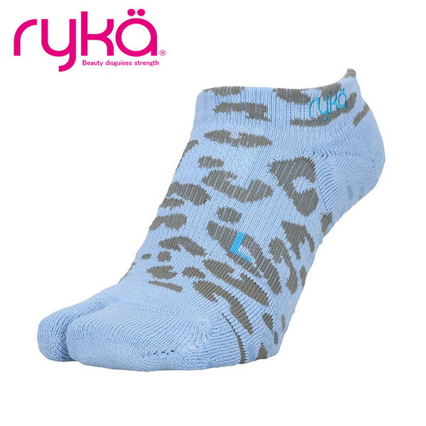 Rakuten - 【6/13〜6/15限定最大1500円オフクーポン】ryka R-SOX-6 LBL レディース (23〜25cm) すべり止め付き足袋型ソックス 丈6cm 靴下 フィットネス ダンス エアロ 運動 ブルー RYKA ライカ