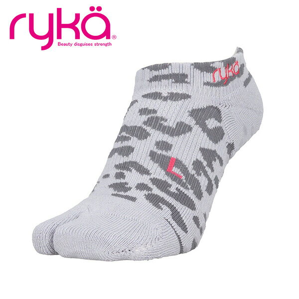 Rakuten - 【スーパーSALE限定！最大2000円OFFクーポン】ryka R-SOX-6 LGL レディース (23〜25cm) すべり止め付き足袋型ソックス 丈6cm 靴下 フィットネス ダンス エアロ 運動 グレー RYKA ライカ