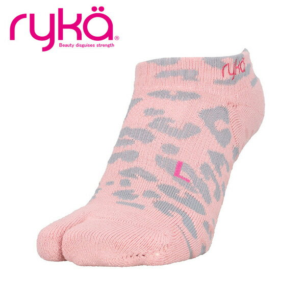 Rakuten - 【スーパーSALE限定！最大2000円OFFクーポン】ryka R-SOX-6 PGL レディース (23〜25cm) すべり止め付き足袋型ソックス 丈6cm 靴下 フィットネス ダンス エアロ 運動 ピンク RYKA ライカ