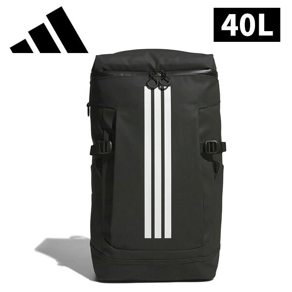 Rakuten - 【スーパーSALE限定！最大2000円OFFクーポン】アディダス スクエアバックパック 40L ユニセックス 26SS ブラック JZ4130 カバン リュック 黒 大容量 デイパック レディス メンズ adidas