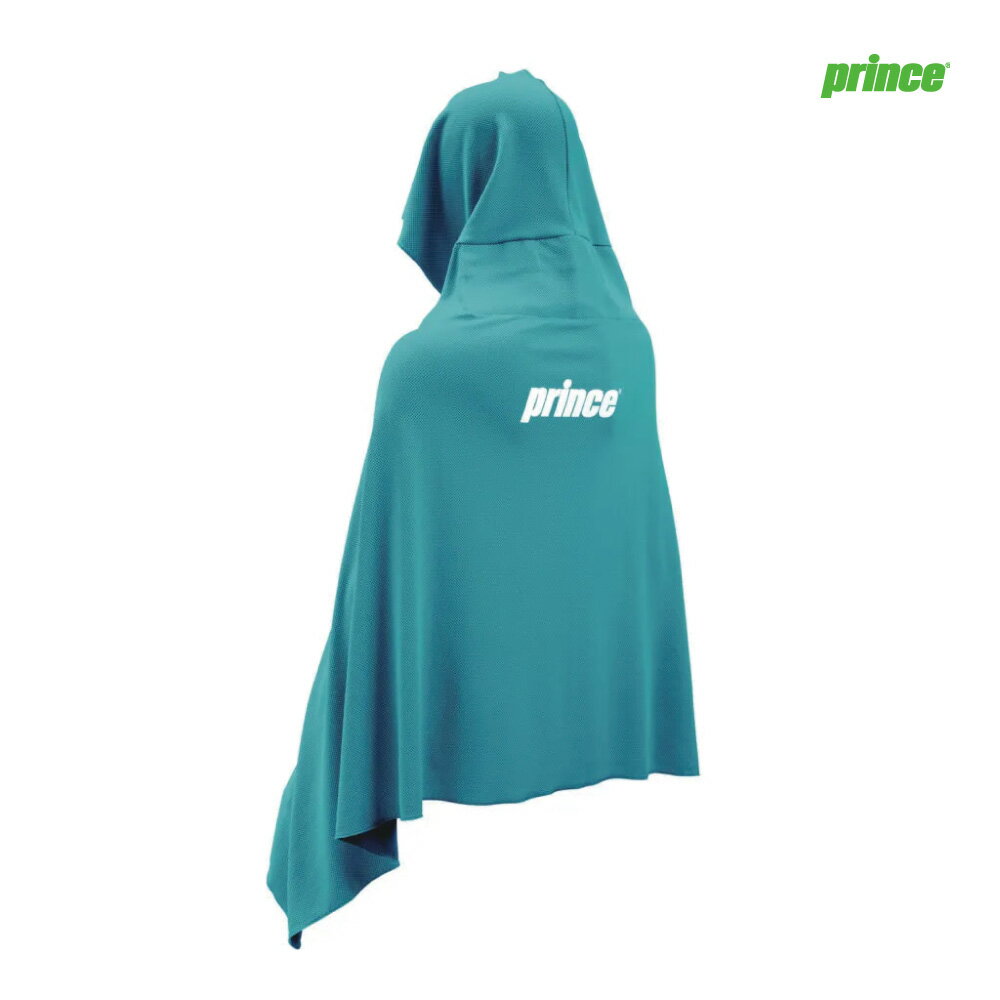 【スーパーSALE限定！最大2000円OFFクーポン】PRINCE　冷感ポンチョ　PA348-103　2026SS　エメラルドグリーン　男女兼用　振ると冷える「HURUHIE」　保冷剤ポケット　ユニセックス　テニス　バドミントン　ソフトテニス　プリンス