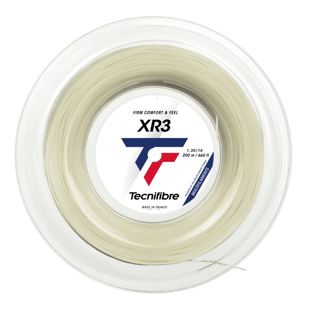【マラソン限定！最大2000円OFFクーポン】Tecnifibre　XR3　200m　ロール　ナチュラル　レッド　01RXR　硬式　テニス　ストリング　ガット　テクニファイバー 2