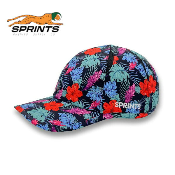 【商品名】 O.G.Hats（オージーハット） 【ブランド】 SPRINTS（スプリンツ） 【カラー】 Tropic Touchdown 【サイズ】 フリーサイズ 【重さ】 45g 【素材】 ポリエステル100％ 【お手入れ方法】 洗濯機で洗濯可（単独で冷水洗い、吊るして乾燥） 【注意】 こちらの商品は、他の通販サイトと在庫共有しているため、ごくまれにご注文後でも在庫切れの場合がございます。 その際は連絡させて頂きますので、予めご了承ください。 また、実際の商品と比較し色味に若干の誤差が生じる場合がございますので、ご了承下さい。SPRINTS ランニングキャップ オージーハット SPRINTS（スプリンツ）は2019 年にランニングブランドとして、 アメリカ オハイオ州シンシナティでスタートしました。 コンセプトは、「全ての人が楽しく汗をかけるように！」です。 そのコンセプト通り、 高機能でありながらカラフルでユーモアのあるプリントキャップは、 シンプルでブラックベースの多い現在のランニングウェアの 遊びや、はずしのアイテムとして、 アメリカ中のランナーから大変な人気となっています。 ・年中使用できる吸湿発散性のある軽量45gのポリエステル生地で、速乾性に優れています。 ・パネルの間にメッシュベンチレーションが4箇所に施されており、通気性抜群です。 ・スウェットバンドにより、流れ落ちる汗を受け止めます。 ・紫外線98%ブロック UPF45+ ・ベルクロ仕様でサイズ調節も簡単にできます。（52cm～62cm)
