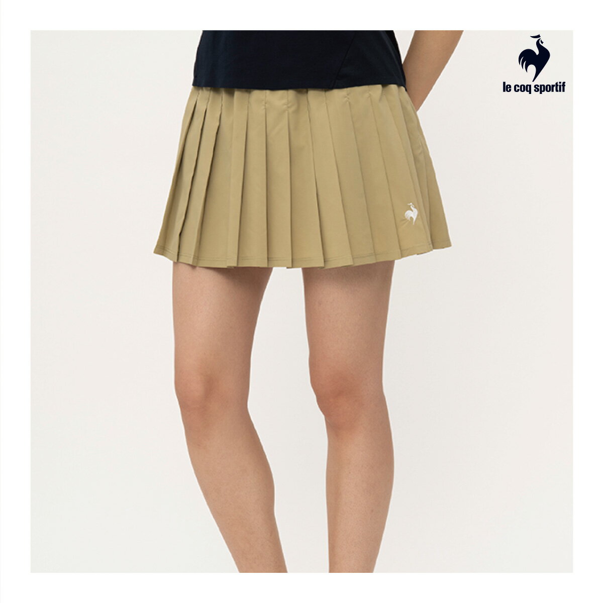 le coq sportif プリーツゲームスコート QTWXJE01-BG 2024SS ベージュ ルコックスポルティフ WOMEN テニス スコート