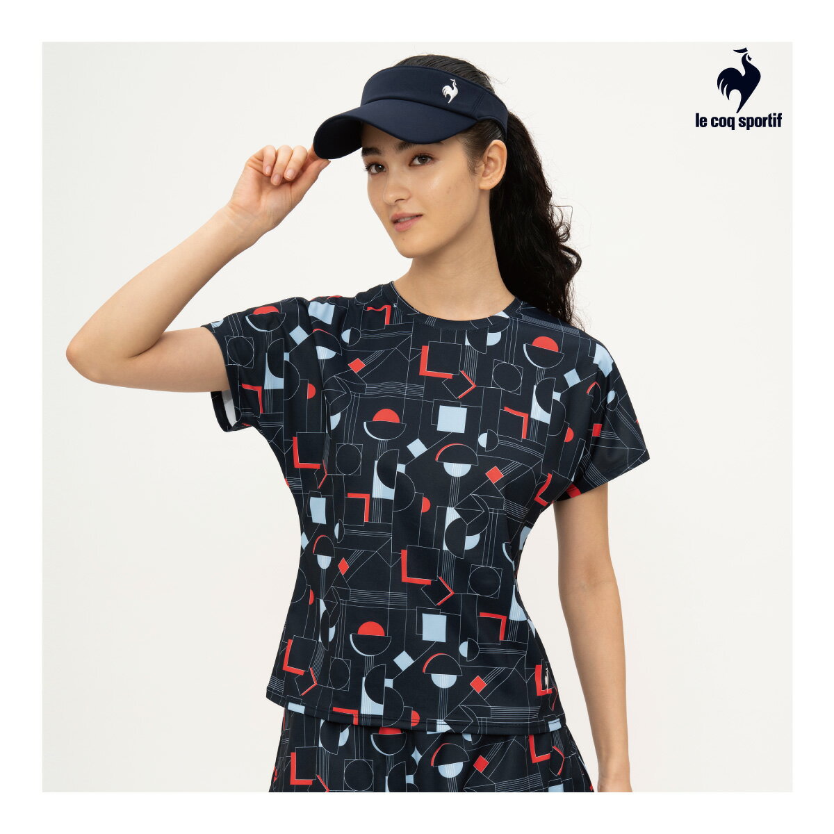 【楽天ブラックフライデー★最大2000円OFFクーポン】le coq sportif 【前後2way】サンスクリーン ゲームシャツ QTWXJA04-NV 20...