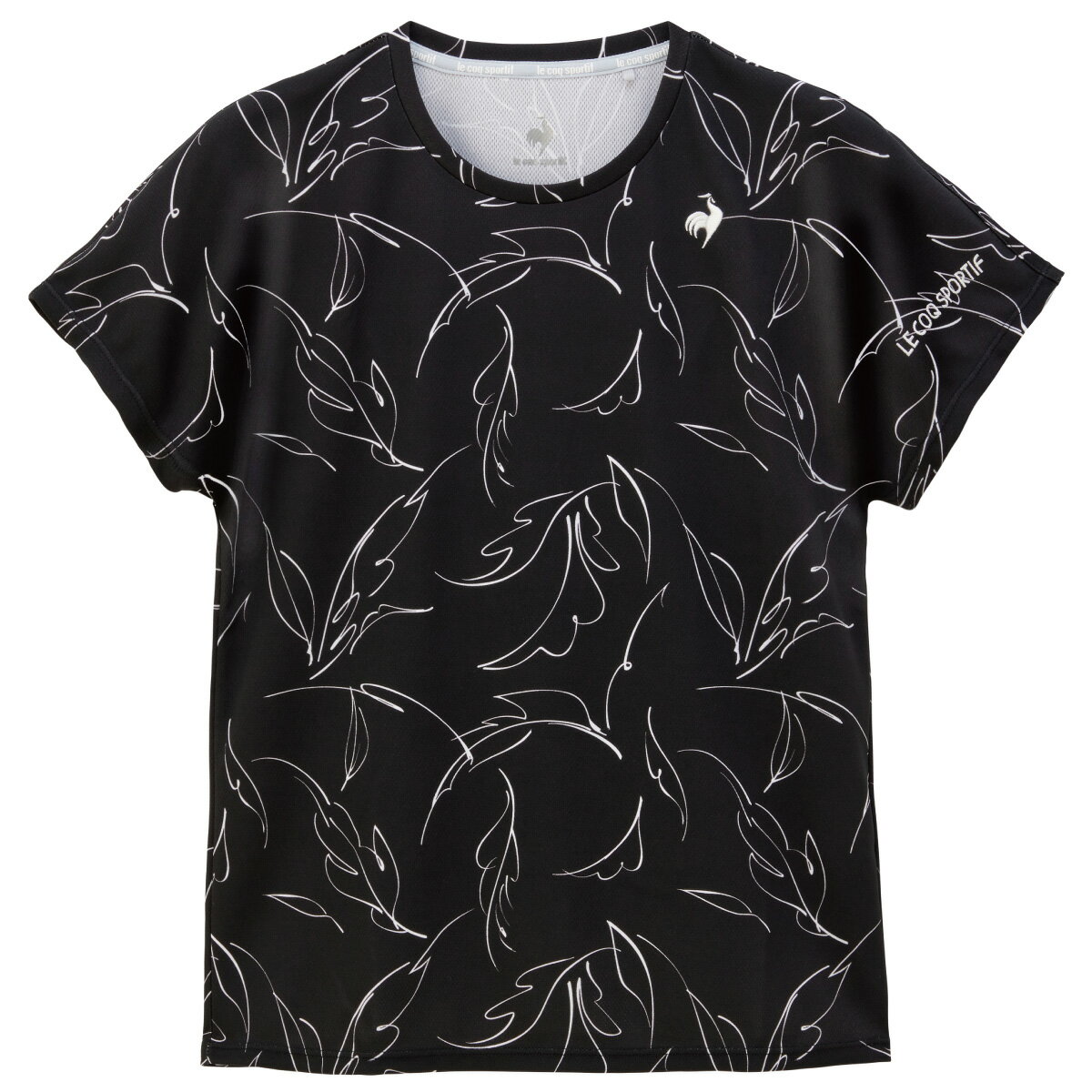 【25日0時〜24H限定★ショップP最大5倍】le coq sportif 【高速ドライ】EXcDRY D-Tecゲームシャツ QTWXJA05-BK 2024SS ブラック ルコックスポルティフ WOMEN テニス Tシャツ