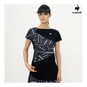 le coq sportif 【クーリング】サンスクリーン エールフォルム ゲームシャツ QTWXJA02-BK　2024SS ブラック　ルコックスポルティフ WOMEN　テニス　Tシャツ