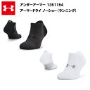 【7/15 店内最大ポイント10倍】アンダーアーマー 22SS UAアーマードライ ノーショー(1361164) UA メンズ レディース ソックス 靴下 ソックス ランニング ランニンググッズ マラソン ジョギング おしゃれ ブラック 黒 ホワイト 白 ブランド アウトドア 吸汗速乾 ユニセックス