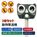 猫よけ ねこよけ 2点セット 鳥よけ 超音波 害虫駆除器 動物撃退器 害獣撃退 猫退治 犬よけ ネズミ除け 110° 3-10m感知範囲 IP55防水防塵 20...