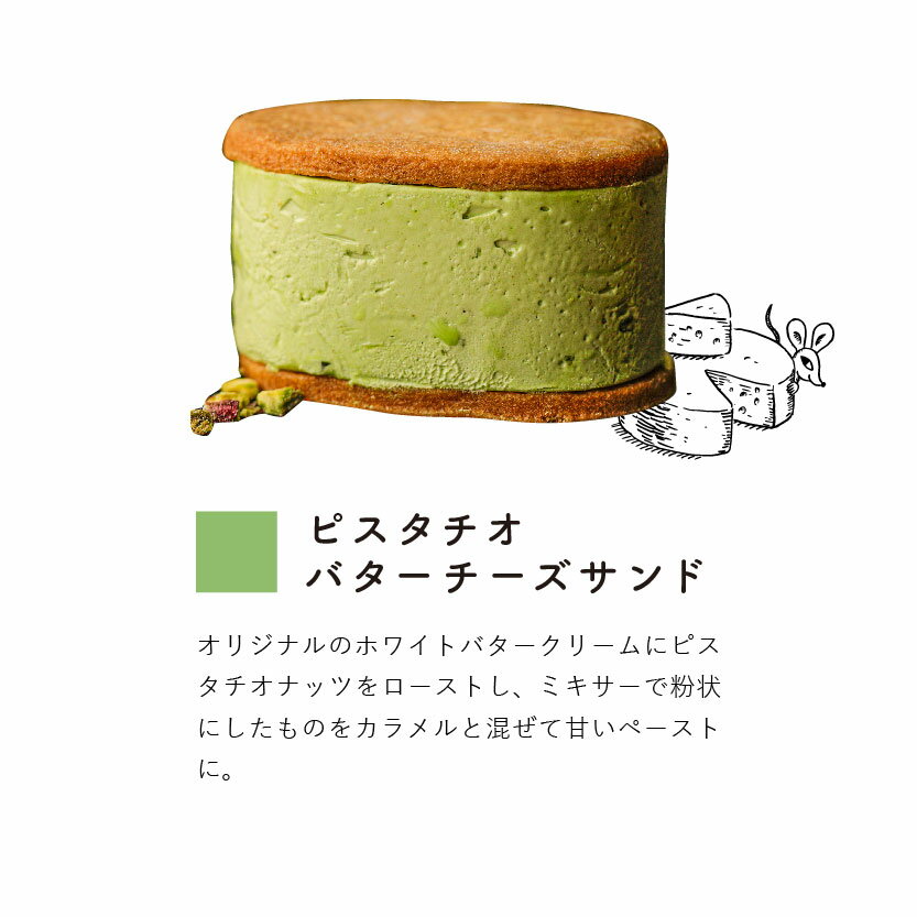 【RUNNYCHEESE】【ピスタチオバターサンド】～5個入り～ ラニーチーズ バターサンド 高級スイーツ チーズサンド クッキーサンド チーズ スイーツ ピスタチオ マニア ピスタチオサンド インスタ映え 絶品 お取り寄せスイーツ 詰め合わせ ご褒美 プレゼント 送料無料 2