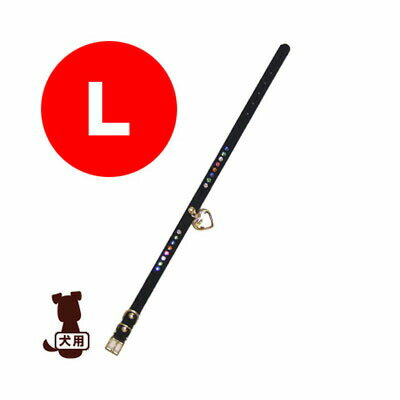 ■エレガントストーンハート鈴 L ブラック 岡野製作所 ▼g ペット グッズ 犬 ドッグ アクセサリー カラー..