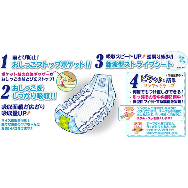 RunPetの男の子のためのマナーおむつ おしっこ用 中型犬 お徳用 ビッグパック 32枚入×2袋 第一衛材 ▼a ペット グッズ 犬 ドッグ マーキング対策 介護 日本製 P.one｜アングル3