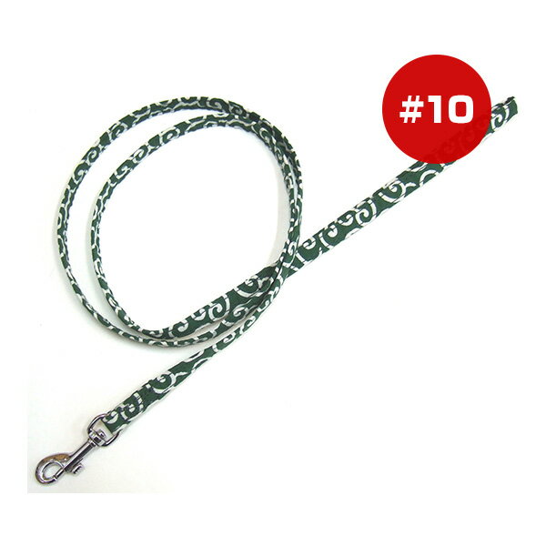 Leash - コットンカラクサリード #10 グリーン 岡野製作所 ▼a ペット グッズ 犬 ドッグ 猫 キャット アクセサリー 引き紐 ゆうパケット