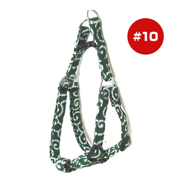 コットンカラクサハーネス #10 グリーン 岡野製作所 ▼a ペット グッズ 犬 ドッグ 猫 キャット アクセサ..