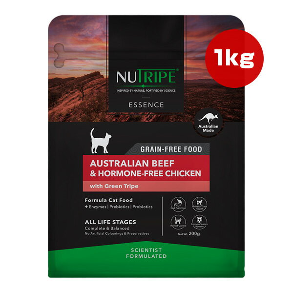 ニュートライプ エッセンス ビーフ＆チキンwithグリーントライプ 1kg[200g×5袋] ▼w ペット フード 猫 ..