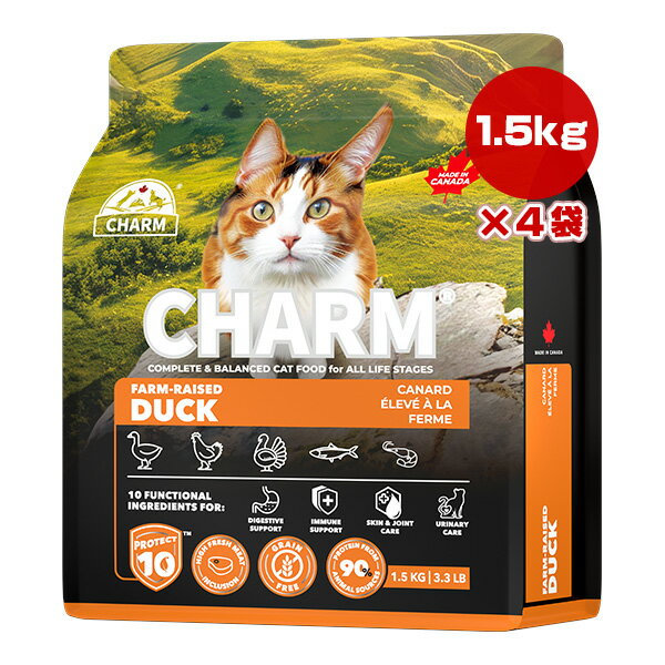 樂天商城 - チャーム プロテクトテン ファーム レイズド ダック キャット 1.5kg×4袋 ▽t ペット フード 猫 キャット CHARM PROTECT10 CHFDC015 送料無料