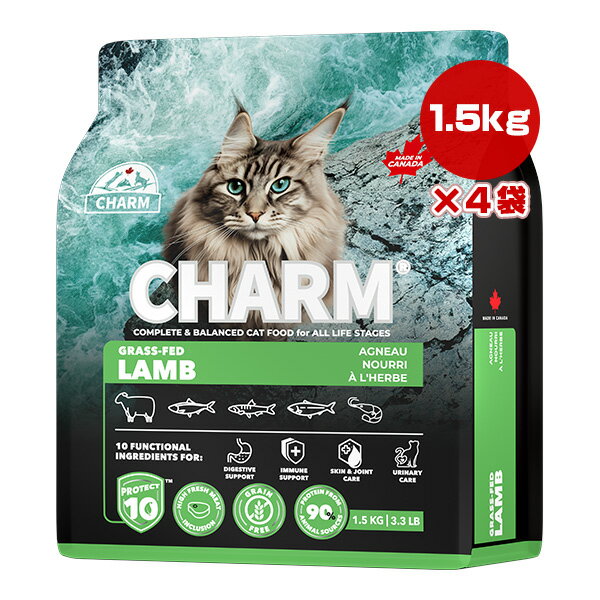 樂天商城 - チャーム プロテクトテン グラス フェッド ラム キャット 1.5kg×4袋 ▽t ペット フード 猫 キャット CHARM PROTECT10 CHGLC015 送料無料