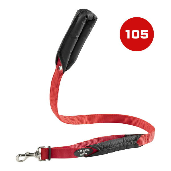 Collars, Harnesses, Leashes - ダブルセーフティハンドルリーシュ 105 レッド ▼g ペット グッズ 犬 ドッグ アクセサリー リード 引き紐 TRE PONTI LTP303 送料無料