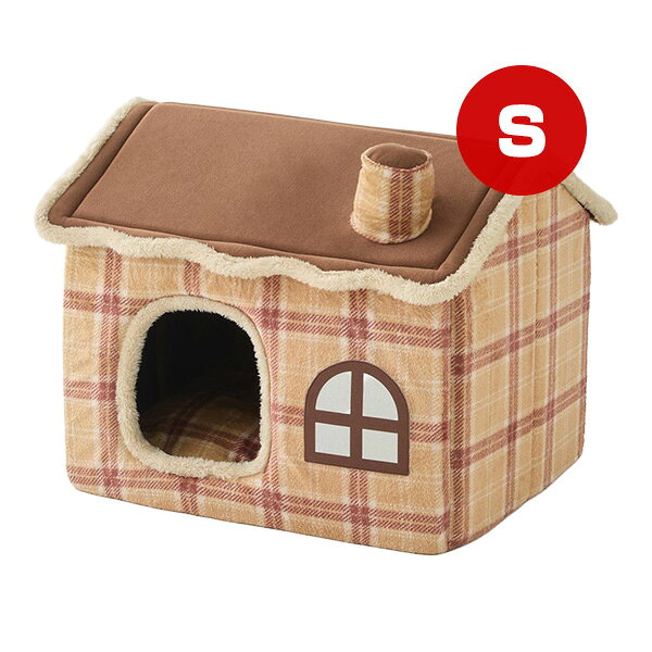 もふもふハウス S チェックベージュ ボンビアルコン ▼g ペット グッズ 犬 ドッグ ...