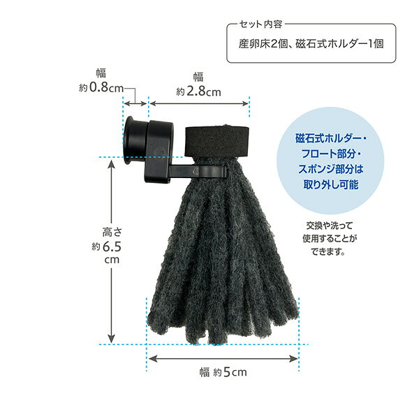 メダカ元気 卵のお守り産卵床 磁石式 ジェックス ▼a ペット グッズ 観賞魚 抗菌繊...