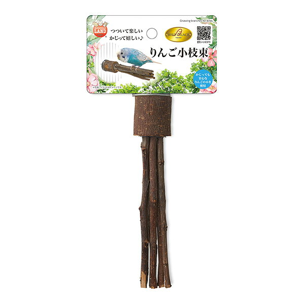 【同梱可】 小鳥がとまったり、かじったりすることができるりんごの小枝を束ねたおもちゃです。 ●材質 りんごの木、スチール ●サイズ 約φ30×150mm(ネジ含まず)