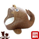 ラタン くじらベッド ブラウン シンシアジャパン ▼g ペット グッズ 犬 ドッグ 猫 キャット 同梱不可 送料無料
