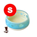 おいしく見える ワン食器 S ブルーハート ペッツルート▼a ペット グッズ ドッグ 犬 フードボウル 小型犬