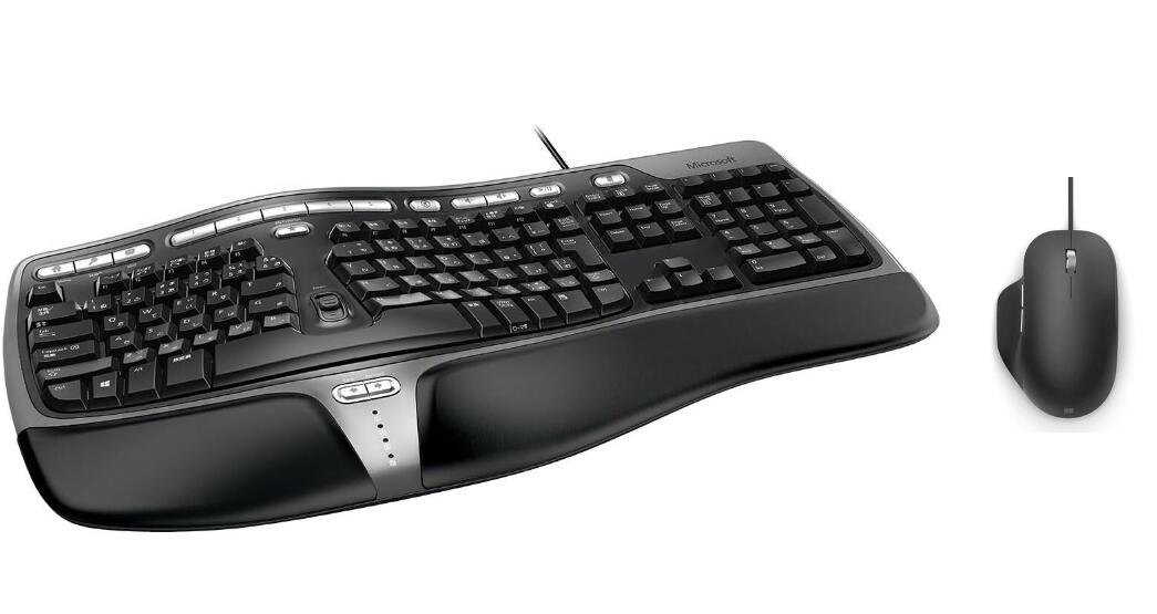 マイクロソフト キーボード 有線/人間工学デザイン Natrual Ergonomic Keyboard 4000 B2M-00029 日本語キーボード マウス (簡易パッケージ) BlueTrack USB Mouse