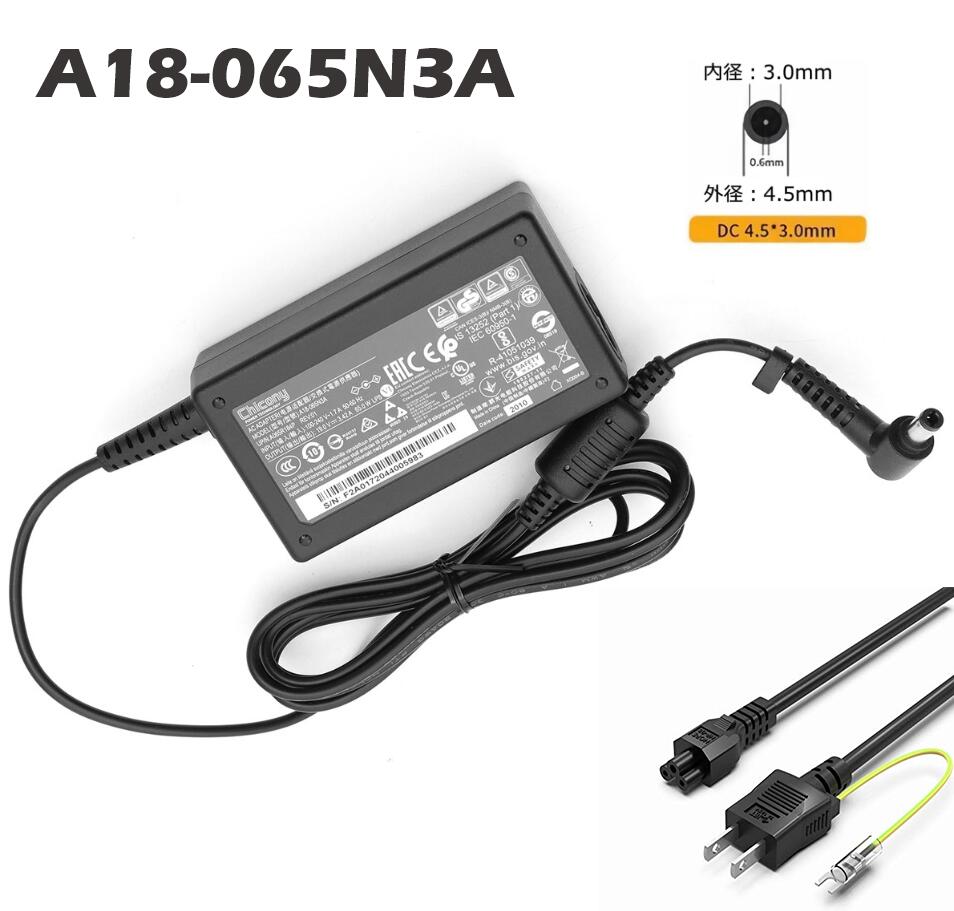 純正新品 Chicony A18-065N3A 19V 3.42A電源アダプター 外径約4.5mmФ 内径3.0mmФ