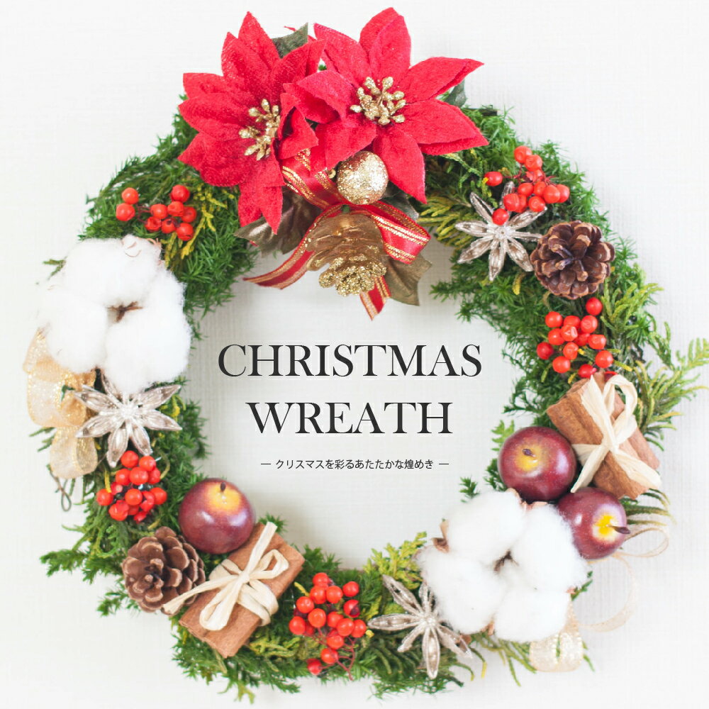 クリスマスリース プリザーブドフラワー 飾り リース 壁掛け 母の日 ギフト【christmas wreathリース】成人の日 プレゼント 直径20cm 玄関 扉 プリザードフラワー Xmas 卒業祝い 退職祝い 送料無料