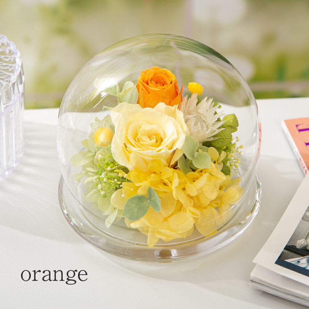 楽天市場】ガラス 容器（カラーオレンジ）（プリザーブドフラワー｜花