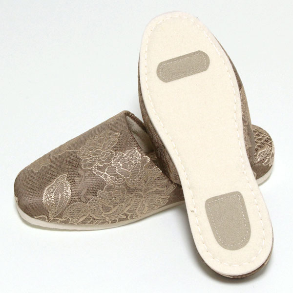 旅する雑貨ルポラのフラワー モチーフ レース織り柄　スリッパ Mサイズ 4足セット 色選べます　フェルト底　日本製｜アングル3