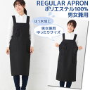 ポリエステル 男女兼用 レギュラー丈 H型 エプロン 撥水加工 無地 P4-5大きいサイズ メンズ ポリエステル100% シワになりにくい 黒 介護 医療キッチ...