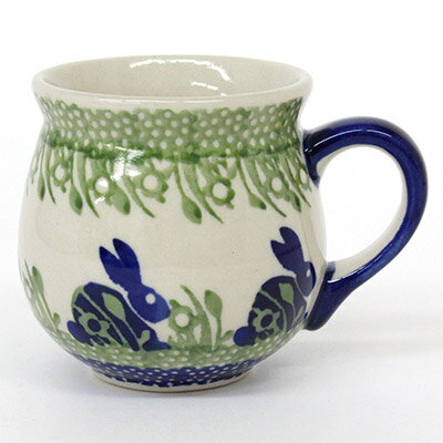 ポーリッシュポタリー ポーランド 食器 陶器 うさぎ マグカップ 0.2L マニュファクトゥラ社 K67-P324 あす楽のサムネイル