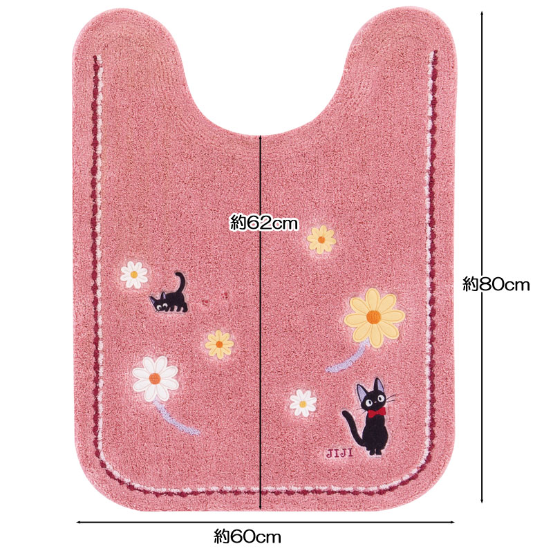 魔女の宅急便 ロング トイレマット 花さんぽ 80×60 ジブリ ジジ ピンク キャラクタ...