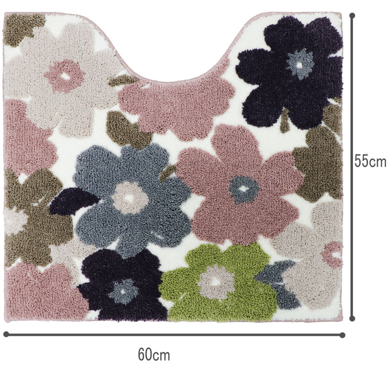 トイレマット FLEUR フルール花柄 55×60cm