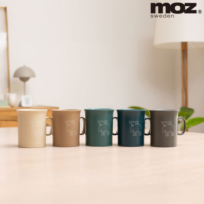Rakuten - moz モズ マグカップ シンプルなエルクの線描きワンポイント 370ml 北欧 ストーンウェア