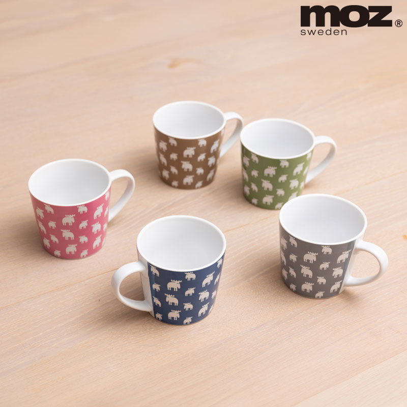 Rakuten - moz モズ マグカップ カラフルなエルクの並び柄 380ml 北欧 磁器